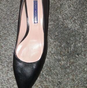 Stuart Weitzman Black Women's Shoes Sz 5.5 Clear Blk Heel